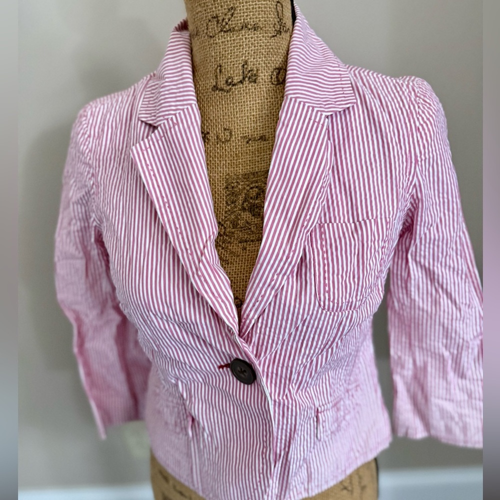 Old Navy Pink and White Striped Blazer